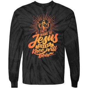 At The Name Of Jesus Every Knee Will Bow Tie-Dye Long Sleeve Shirt