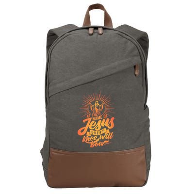 At The Name Of Jesus Every Knee Will Bow Cotton Canvas Backpack