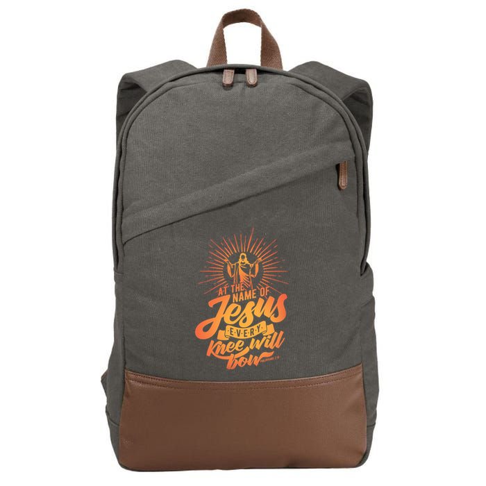 At The Name Of Jesus Every Knee Will Bow Cotton Canvas Backpack