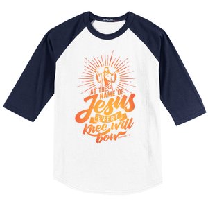 At The Name Of Jesus Every Knee Will Bow Baseball Sleeve Shirt