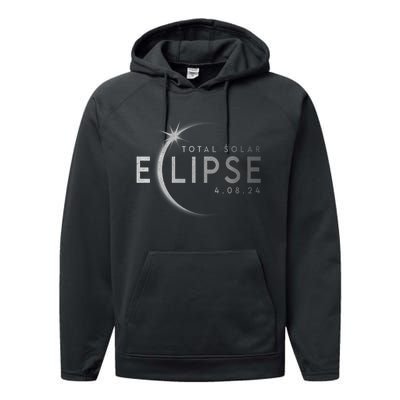 America Totality 04 08 24 Total Solar Eclipse 2024 Performance Fleece Hoodie