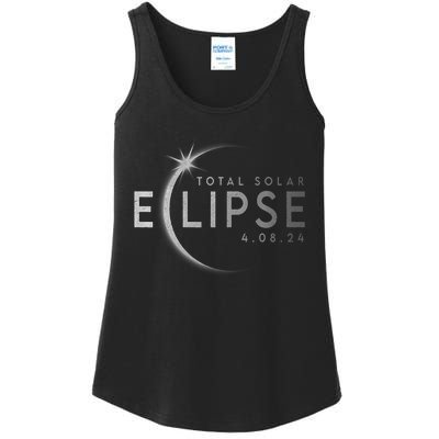 America Totality 04 08 24 Total Solar Eclipse 2024 Ladies Essential Tank