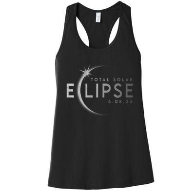 America Totality 04 08 24 Total Solar Eclipse 2024 Women's Racerback Tank