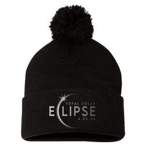 America Totality 04 08 24 Total Solar Eclipse 2024 Pom Pom 12in Knit Beanie