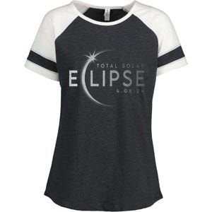 America Totality 04 08 24 Total Solar Eclipse 2024 Enza Ladies Jersey Colorblock Tee