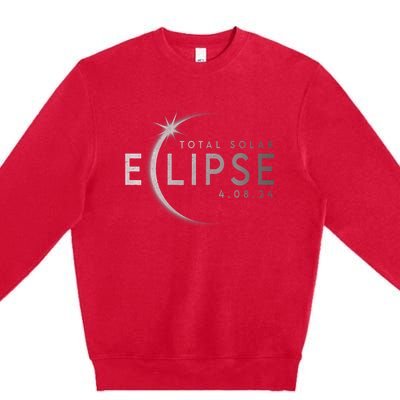 America Totality 04 08 24 Total Solar Eclipse 2024 Premium Crewneck Sweatshirt