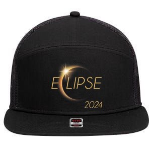 America Totality 04 08 24 Total Solar Eclipse 2024 7 Panel Mesh Trucker Snapback Hat