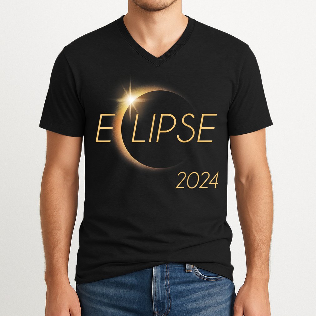 America Totality 04 08 24 Total Solar Eclipse 2024 V-Neck T-Shirt