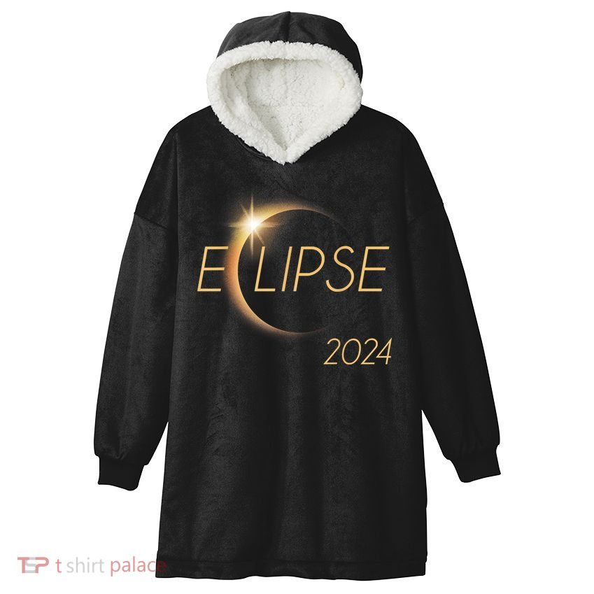 America Totality 04 08 24 Total Solar Eclipse 2024 Hooded Wearable Blanket
