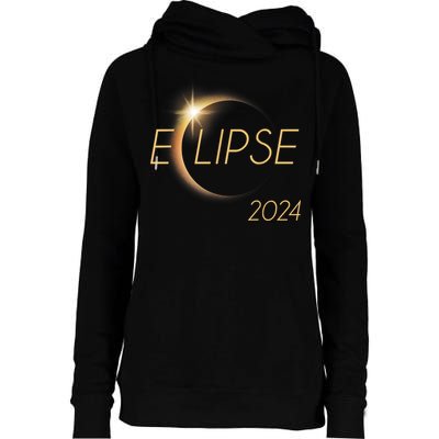 America Totality 04 08 24 Total Solar Eclipse 2024 Womens Funnel Neck Pullover Hood