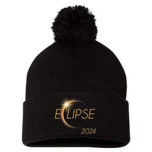 America Totality 04 08 24 Total Solar Eclipse 2024 Pom Pom 12in Knit Beanie