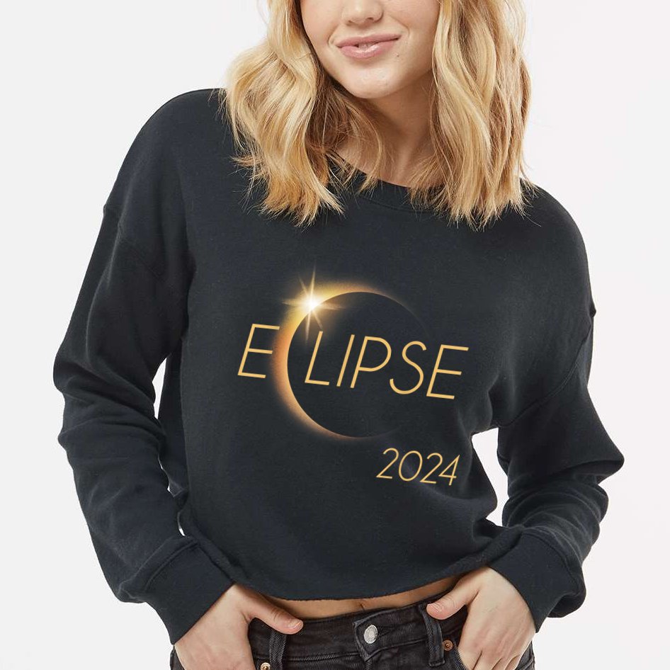 America Totality 04 08 24 Total Solar Eclipse 2024 Cropped Pullover Crew