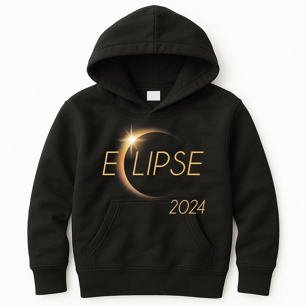 America Totality 04 08 24 Total Solar Eclipse 2024 Kids Hoodie