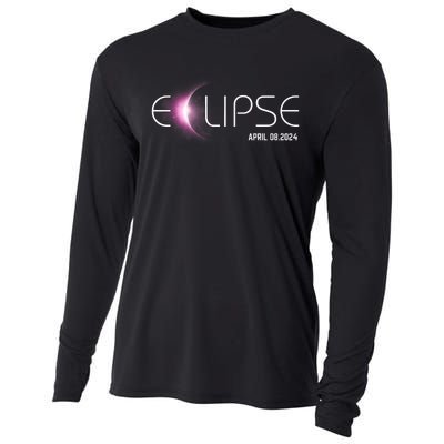 America Totality 04 08 24 Total Solar Eclipse 2024 Trendy Cooling Performance Long Sleeve Crew