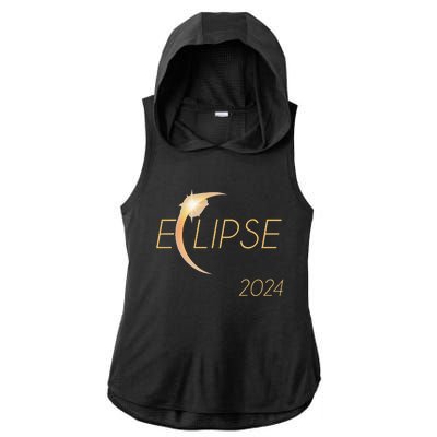 America Totality 04 08 24 Total Solar Eclipse 2024 Ladies PosiCharge Tri-Blend Wicking Draft Hoodie Tank