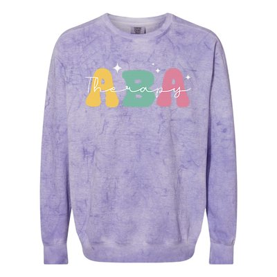 Aba Therapy 2 Sided All Behavior Is A Form Of Communication Colorblast Crewneck Sweatshirt