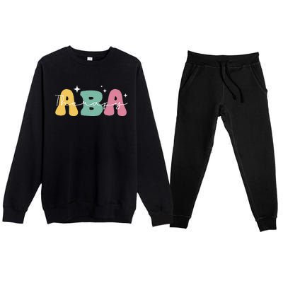 Aba Therapy 2 Sided All Behavior Is A Form Of Communication Premium Crewneck Sweatsuit Set