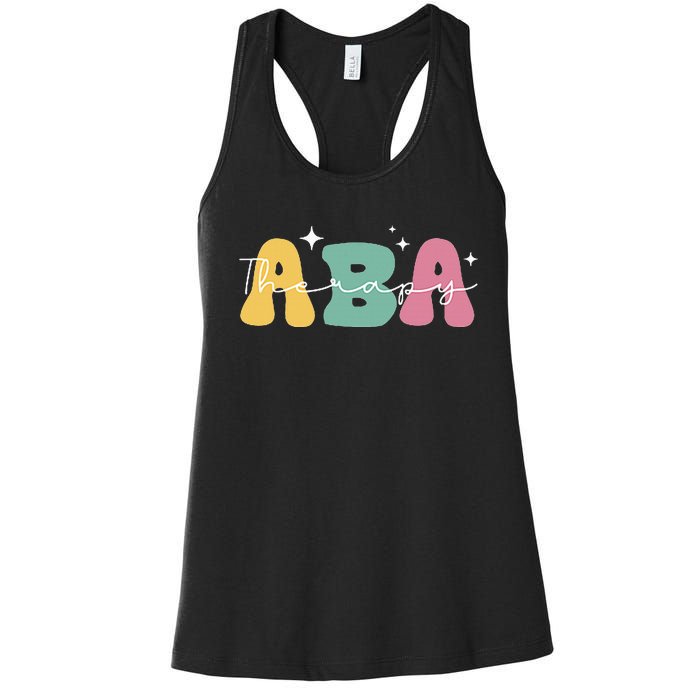 Aba Therapy 2 Sided All Behavior Is A Form Of Communication Women's Racerback Tank