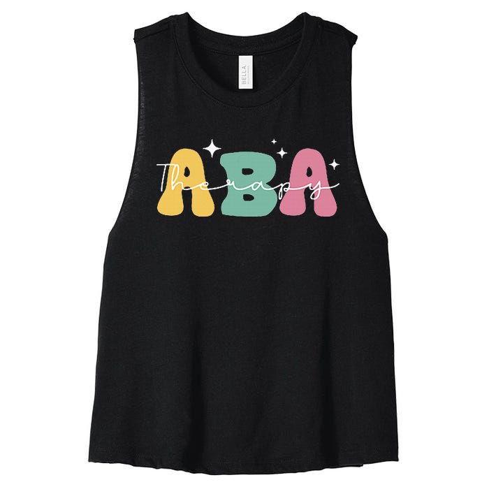 Aba Therapy 2 Sided All Behavior Is A Form Of Communication Women's Racerback Cropped Tank