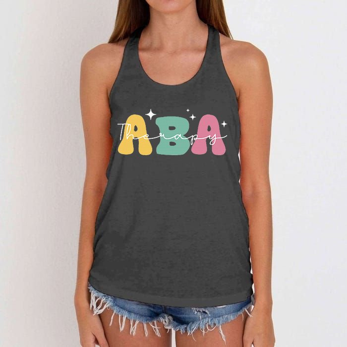 Aba Therapy 2 Sided All Behavior Is A Form Of Communication Women's Knotted Racerback Tank