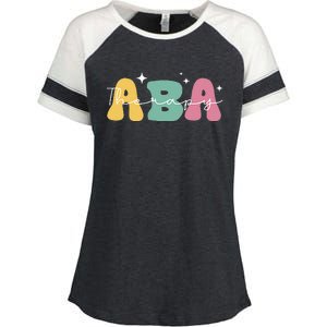 Aba Therapy 2 Sided All Behavior Is A Form Of Communication Enza Ladies Jersey Colorblock Tee