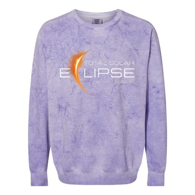 American Totally 2024 Total Solar Eclipse April 08 2024 Colorblast Crewneck Sweatshirt