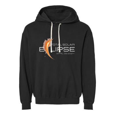 American Totally 2024 Total Solar Eclipse April 08 2024 Garment-Dyed Fleece Hoodie