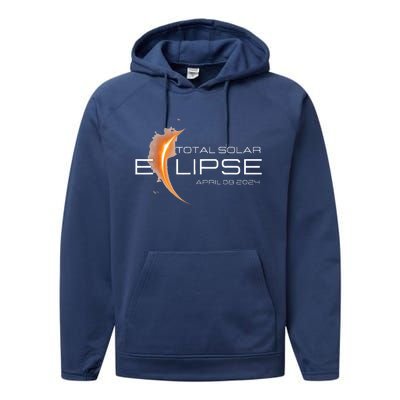 American Totally 2024 Total Solar Eclipse April 08 2024 Performance Fleece Hoodie