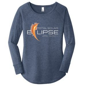 American Totally 2024 Total Solar Eclipse April 08 2024 Women's Perfect Tri Tunic Long Sleeve Shirt