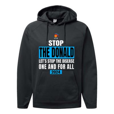 Anti Trump 2024 STD Funny Stop The Donald Trump Impeach Performance Fleece Hoodie