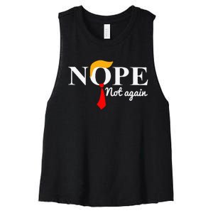 Anti Trump 2024 Nope Not Again Funny Trump Women's Racerback Cropped Tank