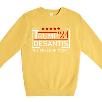 Awesome Trump 24 Desantis The Freedom Ticket Premium Crewneck Sweatshirt