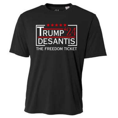 Awesome Trump 24 Desantis The Freedom Ticket Cooling Performance Crew T-Shirt