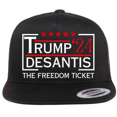 Awesome Trump 24 Desantis The Freedom Ticket Flatbill Hat