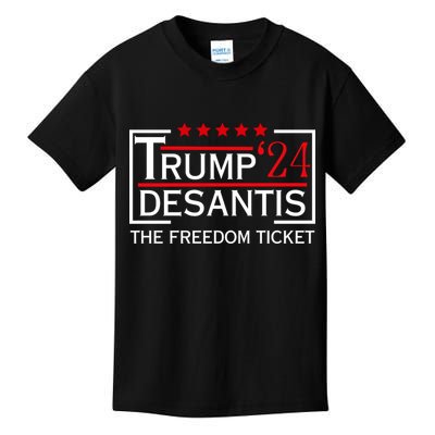 Awesome Trump 24 Desantis The Freedom Ticket Kids T-Shirt