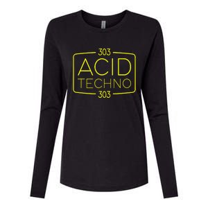 Acid Techno 303 Acid Rave Hard Dark Techno Womens Cotton Relaxed Long Sleeve T-Shirt