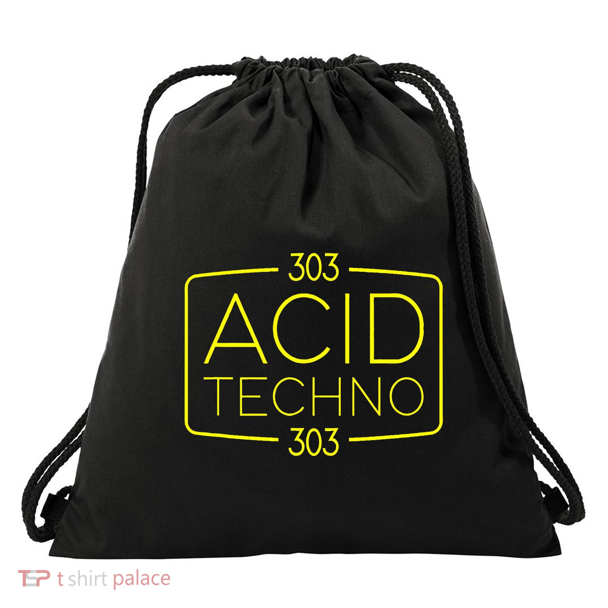 Acid Techno 303 Acid Rave Hard Dark Techno Drawstring Bag
