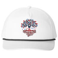 American Tree 4th Of July USA Flag Hearts Roots Patriotic Snapback Five-Panel Rope Hat