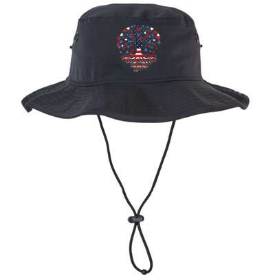 American Tree 4th Of July USA Flag Hearts Roots Patriotic Legacy Cool Fit Booney Bucket Hat