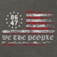 Anti Trump 8647 86 47 US Flag We The People Impeach 47 Cotton Canvas Backpack