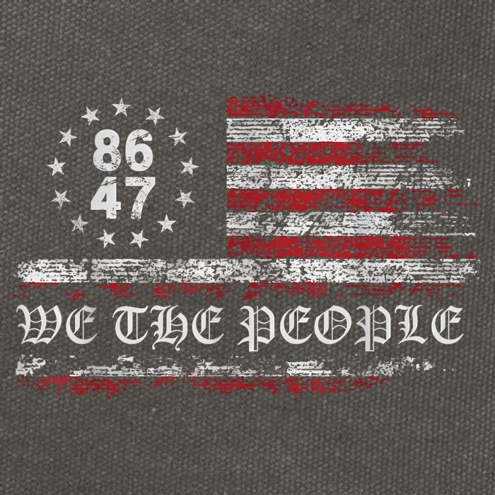 Anti Trump 8647 86 47 US Flag We The People Impeach 47 Cotton Canvas Backpack