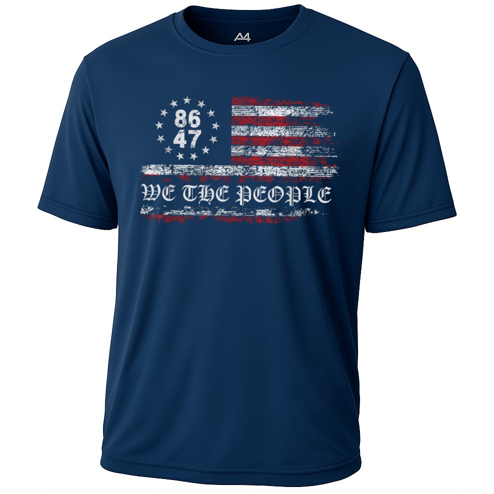 Anti Trump 8647 86 47 US Flag We The People Impeach 47 Cooling Performance Crew T-Shirt