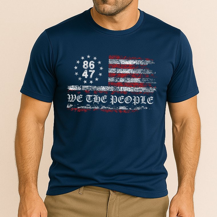 Anti Trump 8647 86 47 US Flag We The People Impeach 47 Cooling Performance Crew T-Shirt