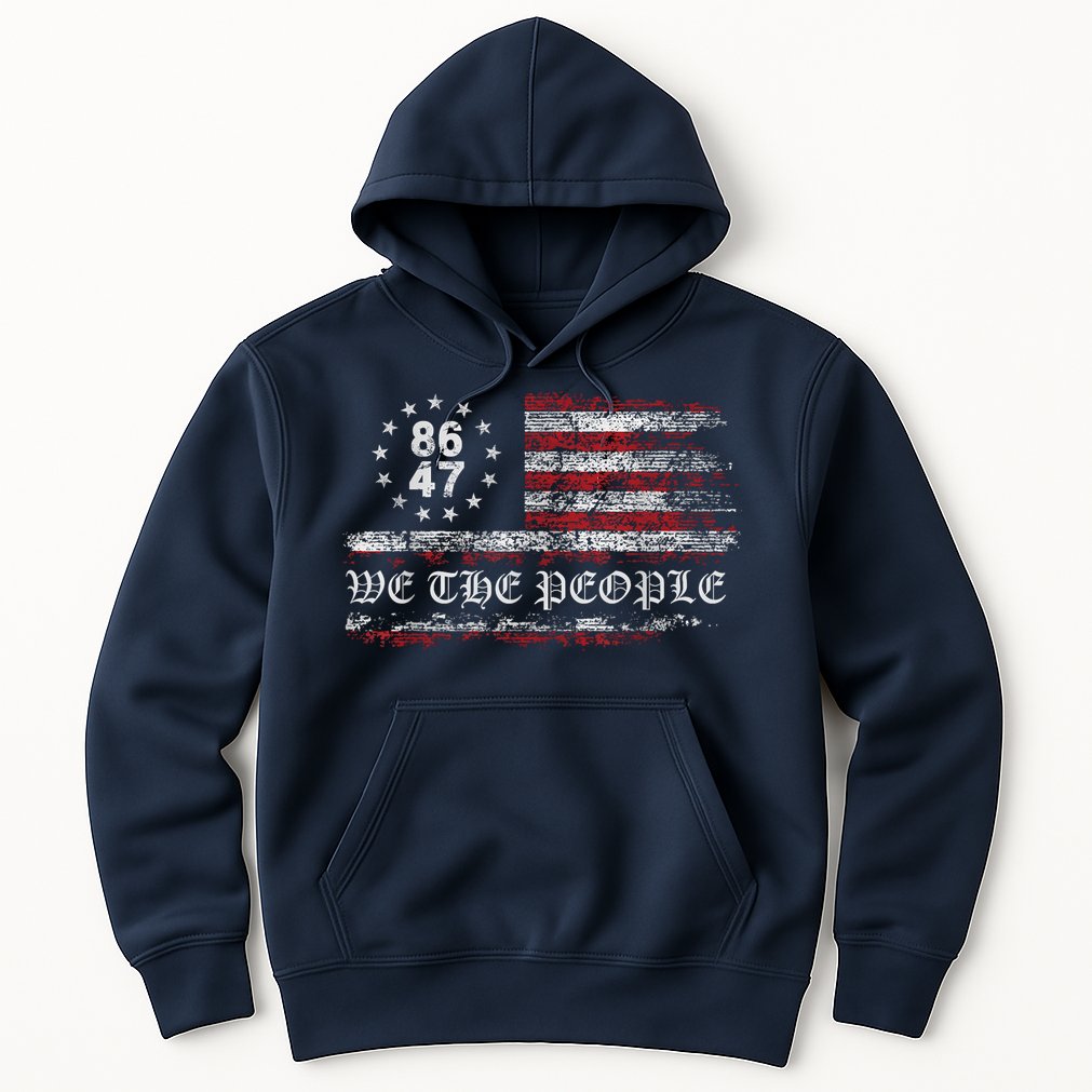 Anti Trump 8647 86 47 US Flag We The People Impeach 47 Hoodie