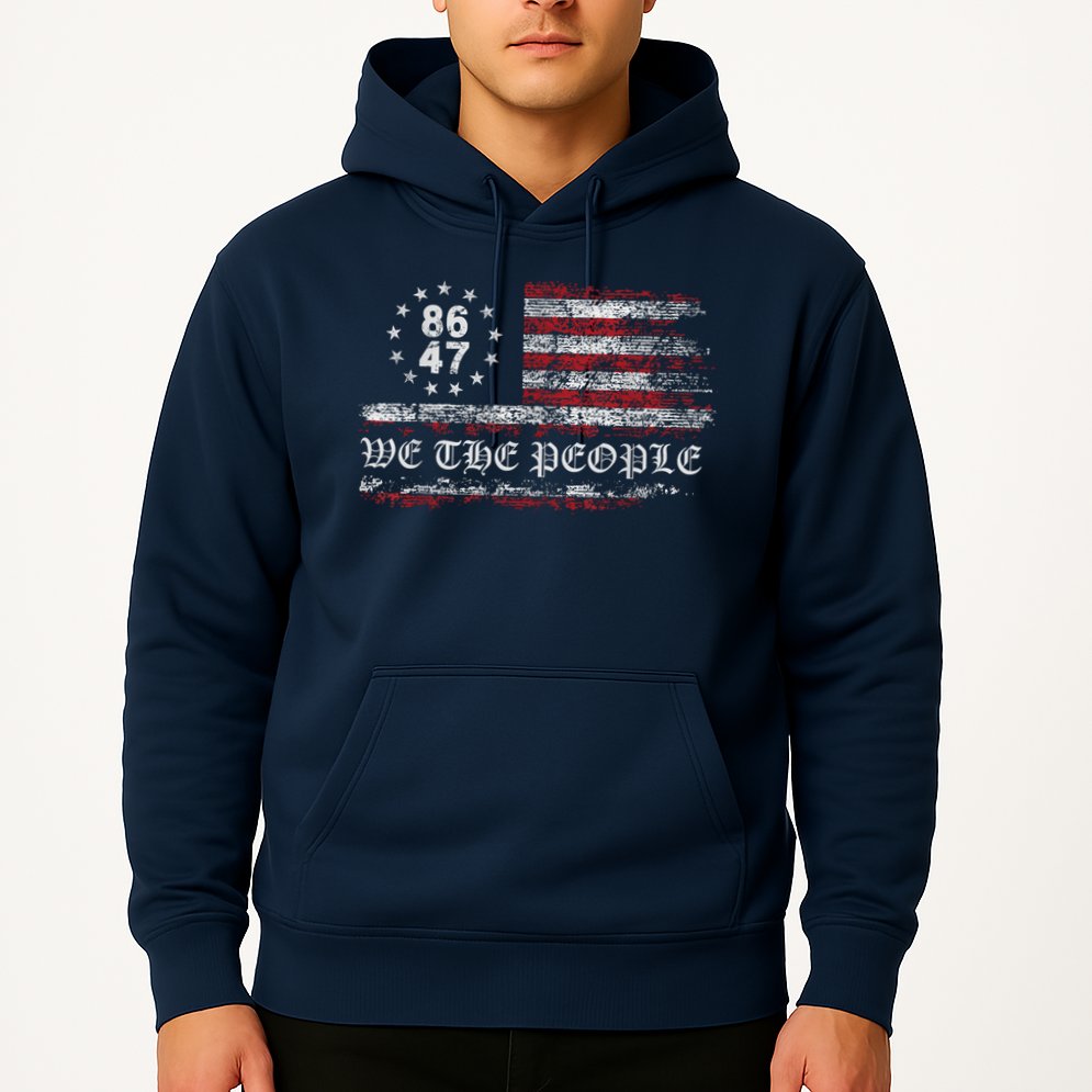Anti Trump 8647 86 47 US Flag We The People Impeach 47 Hoodie