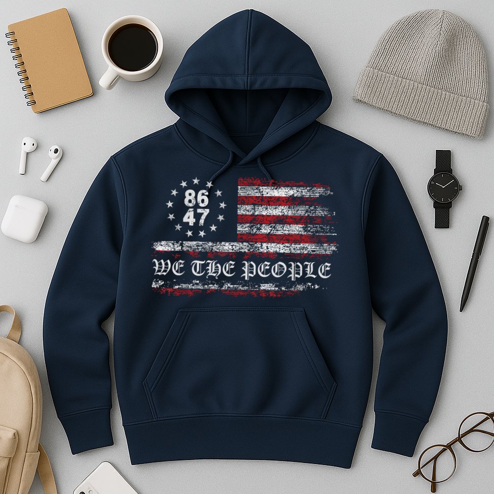 Anti Trump 8647 86 47 US Flag We The People Impeach 47 Hoodie