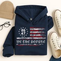 Anti Trump 8647 86 47 US Flag We The People Impeach 47 Hoodie