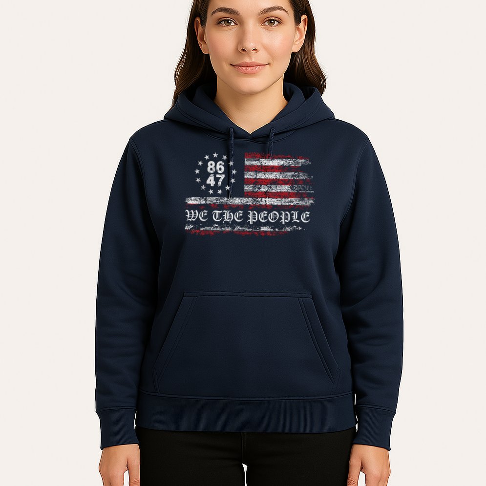 Anti Trump 8647 86 47 US Flag We The People Impeach 47 Hoodie