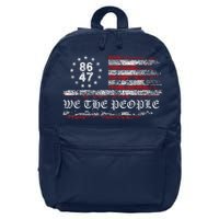 Anti Trump 8647 86 47 US Flag We The People Impeach 47 16 in Basic Backpack