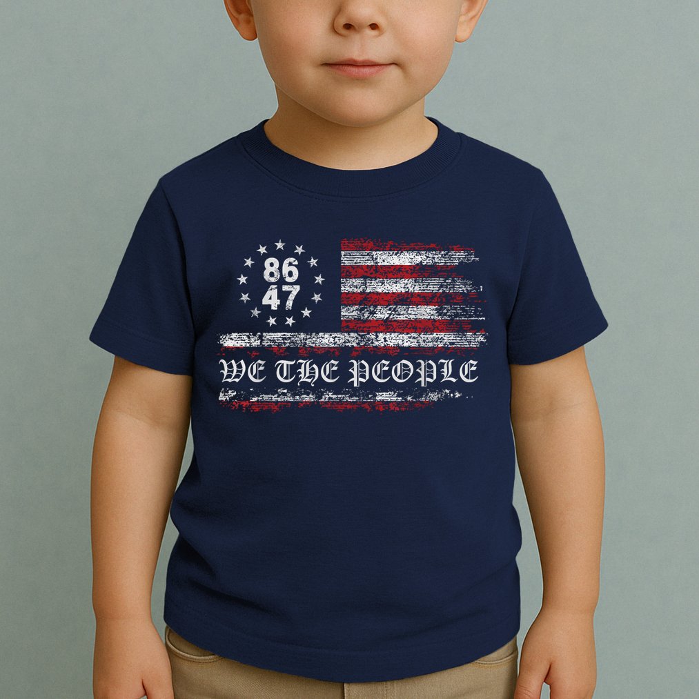 Anti Trump 8647 86 47 US Flag We The People Impeach 47 Toddler T-Shirt